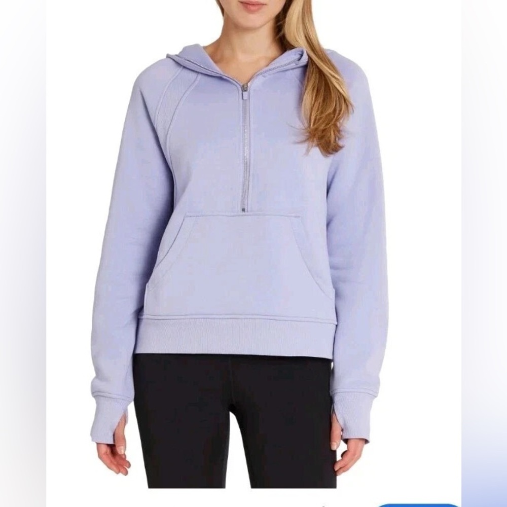 Danskin mixed rib cozy half zip hoodie sweater nwt